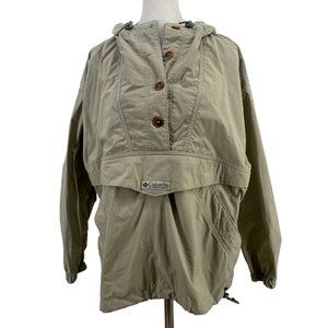 Vintage 90s Columbia Anorak Windbreaker Jacket Women's Medium Beige/green